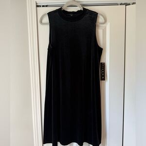 Tiana B. Size 12 Black Velvet Shift Sleeveless Dress